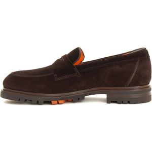 Santoni, Schoenen, Heren, Bruin, 43 EU, Suède, Bruine Casual-Chic Mocassin met Moderne Details