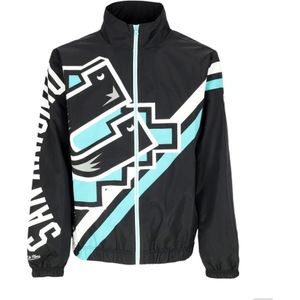 Mitchell & Ness, Sport, Heren, Zwart, S, Polyester, NBA Exploded Logo Windbreaker Jas