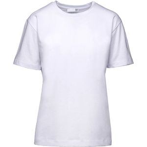 Douuod Woman, Tops, Dames, Wit, M, Katoen, Korte Mouw T-shirt met Strass Ketting