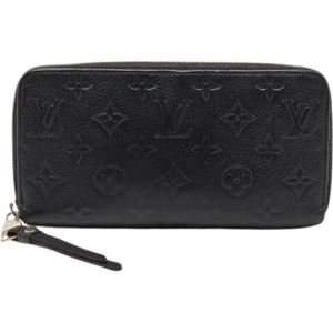 Louis Vuitton Vintage, Pre-owned, Dames, Zwart, ONE Size, Tweedehands leren portemonnees