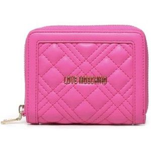 Love Moschino, Accessoires, Dames, Roze, ONE Size, Katoen, Fuchsia Portemonnees met Katoen-Elastan Mix