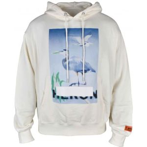 Heron Preston, Sweatshirts & Hoodies, Heren, Wit, M, Katoen, Gecensureerde Pelikan Print Sweatshirt