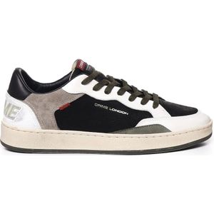 Crime London, Schoenen, Heren, Veelkleurig, 45 EU, Suède, Suède Leren Sneakers Band Zool Taupe