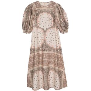 Zimmermann, Kleedjes, Dames, Veelkleurig, S, Linnen, Paisley Print Linnen Jurk