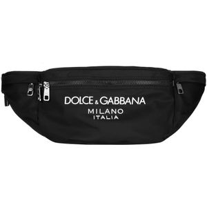 Dolce & Gabbana, Tassen, Heren, Zwart, ONE Size, Nylon, Stijlvolle Heren Riemtas