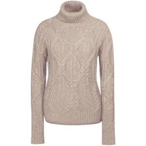 Moorer, Gebreide Kasjmier Coltrui Beige, Dames, Maat:M