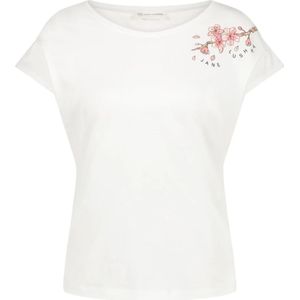 Jane Lushka, Tops, Dames, Wit, XL, Katoen, Biologisch Katoenen Moderne T-Shirt