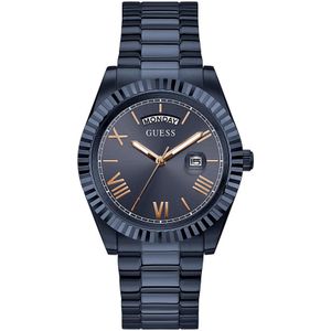 Guess, Accessoires, Heren, Blauw, ONE Size, Connoisseur Roestvrij Staal Blauw Horloge