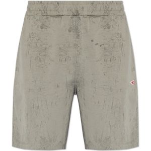 Diesel, Korte broeken, Heren, Grijs, XL, Katoen, P-Crown-N1 shorts met logo