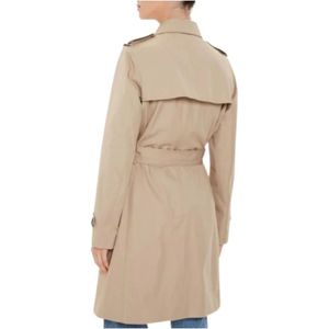 Tommy Hilfiger, Mantels, Dames, Beige, S, Katoen, Slim Fit Katoenen Trenchcoat Vrouwen