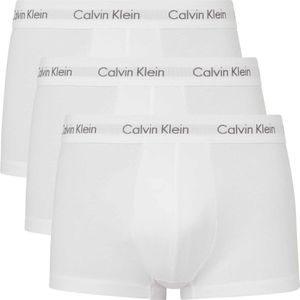 Calvin Klein, Ondergoed, Heren, Wit, XL, Katoen, Boxer 3-Pakket Lage Trunk