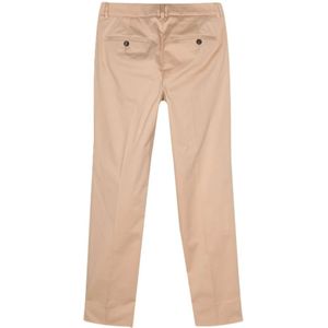 Peserico, Broeken, Dames, Beige, L, Katoen, Beige Stretch Katoenen Broek