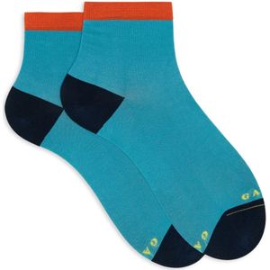 Gallo, Ondergoed, Dames, Blauw, S, Katoen, Blauwe laag uitgesneden katoenen sokken met libel
