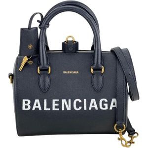 Balenciaga Vintage, Pre-owned, Dames, Zwart, ONE Size, Tweed, Tweedehands handtas