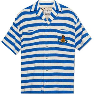 Vivienne Westwood, Overhemden, Heren, Blauw, M, Katoen, ‘Camp’ gestreept overhemd