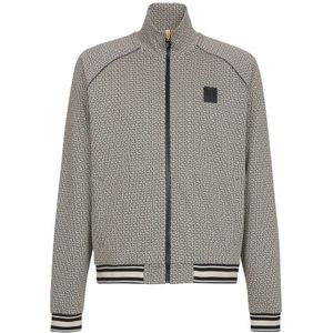 Balmain, Sweatshirts & Hoodies, Heren, Zwart, M, Polyester, Mini monogram jacquard ritsjack