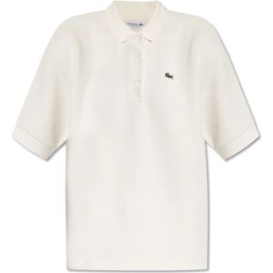 Lacoste, Tops, Dames, Wit, 2Xl, Katoen, Polo shirt met logo