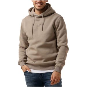 Pure Path, Sweatshirts & Hoodies, Heren, Beige, M, Denim, Taupe Logo Hoodie voor Heren