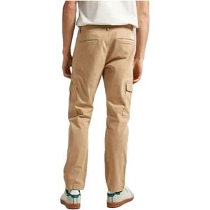 Pepe Jeans, Broeken, Heren, Beige, W32, Slim Cargo Twill Lange broek