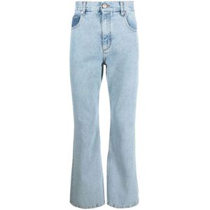 Ernest W. Baker, Lichtblauwe Organische Denim Flare Jeans Blauw, Heren, Maat:L