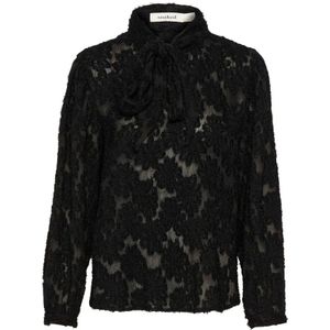 Soaked in Luxury, Blouses & Shirts, Dames, Zwart, L, Polyester, Zwarte Slraye Blouse Elegante Stijl