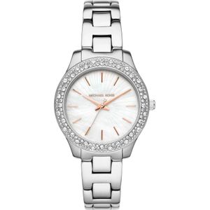 Michael Kors, Liliane Mk 4556 Roestvrijstalen Horloge Grijs, Dames, Maat:ONE Size