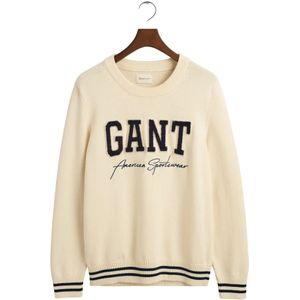 Gant, Collegiate Half-Zip Sweater Beige, Dames, Maat:XL