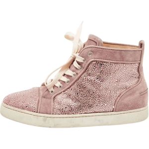 Christian Louboutin Pre-owned, Pre-owned Suede sneakers Roze, Dames, Maat:40 EU