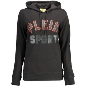 Plein Sport, Sweatshirts & Hoodies, Dames, Zwart, L, Katoen, Zwart Hoodie met Gedurfde Accenten