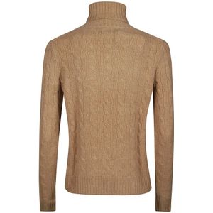 Ralph Lauren, Truien, Dames, Beige, S, Wol, Gezellig Gebreide Schildpadhals Sweater