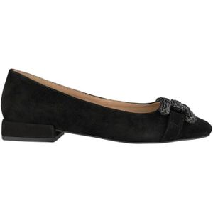 Alma EN Pena, Leren Ballerina Pumps met Vierkante Neus Zwart, Dames, Maat:36 EU