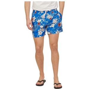 Hugo Boss, Badkleding, Heren, Blauw, XL, Blauwe tropische zwembroek