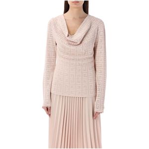 Givenchy, Truien, Dames, Beige, S, Draped 4G Jaquard Sweater