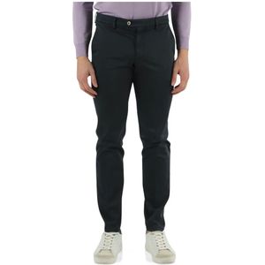 Michael Coal, Broeken, Heren, Blauw, W36, Katoen, Slim Fit Katoen Stretch Broek