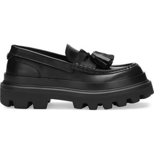 Dolce & Gabbana, Schoenen, Heren, Zwart, 42 1/2 EU, Zwarte Loafers Mocassino Stijl