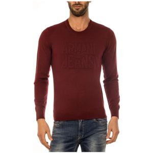 Armani Jeans, Gezellige Gebreide Trui Rood, Heren, Maat:XL