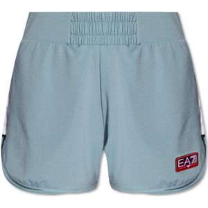 Emporio Armani Ea7, Shorts met logo Blauw, Dames, Maat:XS