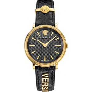 Versace, V Circle Dameshorloge Zilver Zwart, Dames, Maat:ONE Size