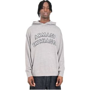 Armani Exchange, Sweatshirts & Hoodies, Heren, Grijs, M, Grijze Hoodie Trui