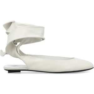 The Attico, Schoenen, Dames, Wit, 38 EU, Leer, Witte Gesloten Ballerinaschoenen