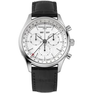 Frederique Constant, Quartz Chronograaf Triple Kalender Horloge Zwart, Dames, Maat:ONE Size