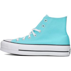 Converse, Schoenen, Dames, Blauw, 36 1/2 EU, Blauwe Canvas Hoge Sneakers