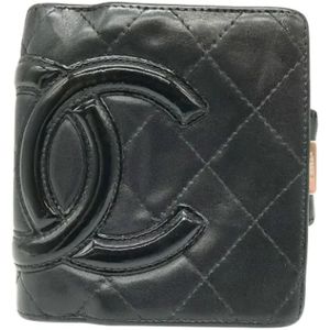 Chanel Vintage, Tweedehands leren portemonnees Zwart, Dames, Maat:ONE Size