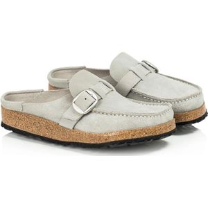 Birkenstock, Schoenen, Dames, Grijs, 36 EU, Suède, Grijze Suède Sandalen Buckley Stijl