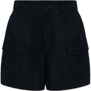 Woolrich, Korte broeken, Dames, Blauw, W29, Linnen, High-waisted shorts
