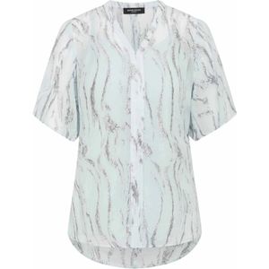 Bruuns Bazaar, Blouses & Shirts, Dames, Veelkleurig, M, Metallic Detail V-Hals Blouse Summer Sky