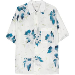 Lemaire, Overhemden, Heren, Wit, XS, Krijt Blauw Zomer Shirt