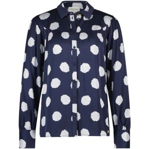 Fabienne Chapot, Klieke Kraagknoop Blouse Blauw, Dames, Maat:S