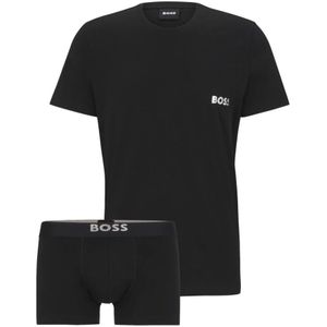 Hugo Boss, Katoenen Intieme Set met T-Shirt en Boxer Zwart, Heren, Maat:XL