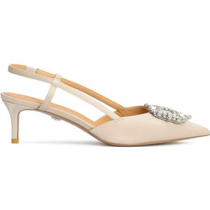 Kazar, Schoenen, Dames, Beige, 38 EU, Dames luxueuze trouwdag pumps met lage hak